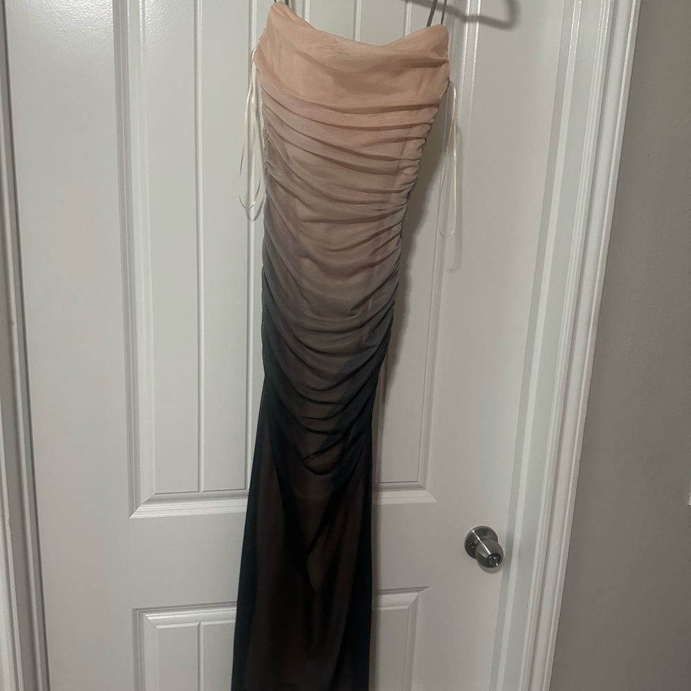 Zara Ombre Midi Dress in Blush and Gray - Picture 12 of 12
